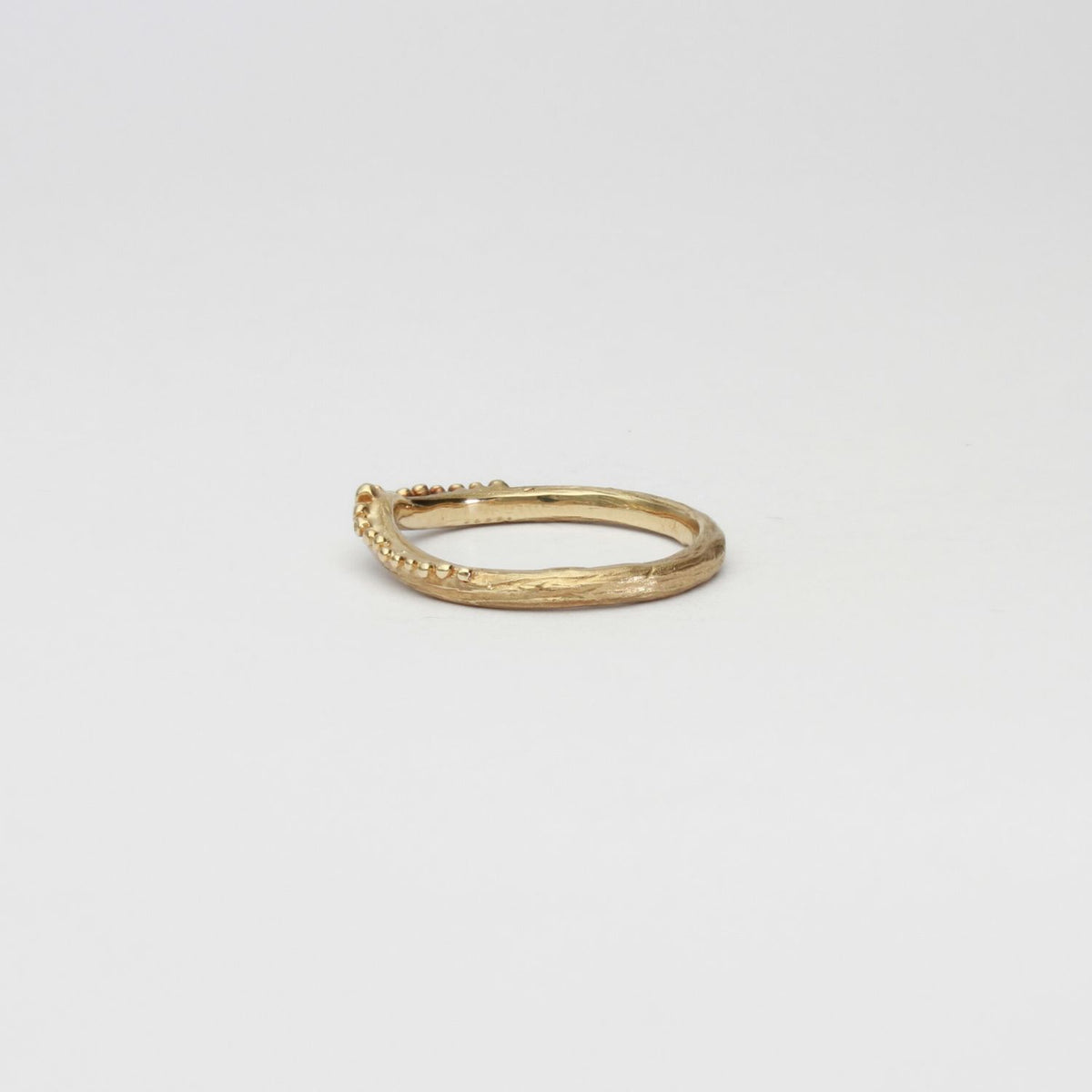 Woodland wishbone ring - 9ct yellow gold by Charlotte Rowenna