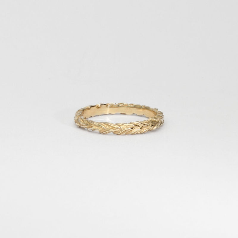 9ct gold Spelt ring by Charlotte Rowenna