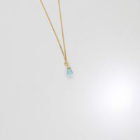 Small sky blue topaz drop pendant silver with 22ct gold plating by Charlotte Reid