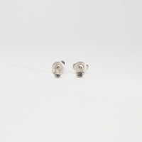 Seed studs in silver with moonstones by Charlotte Rowenna
