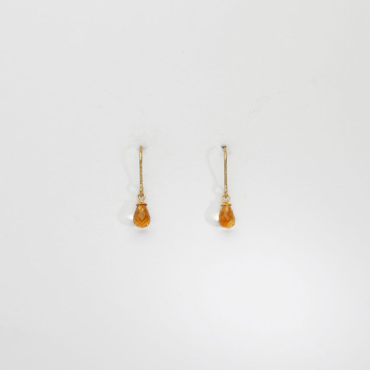 Citrine silver 22ct gold plated drop earrings by Charlotte Reid