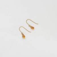 Citrine silver 22ct gold plated drop earrings by Charlotte Reid