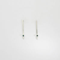 Long bar silver studs with blue topaz by Charlotte Reid