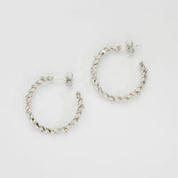 Silver fisherman's rope hoops by Charlotte Rowenna