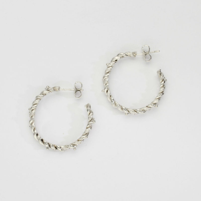 Silver fisherman's rope hoops by Charlotte Rowenna