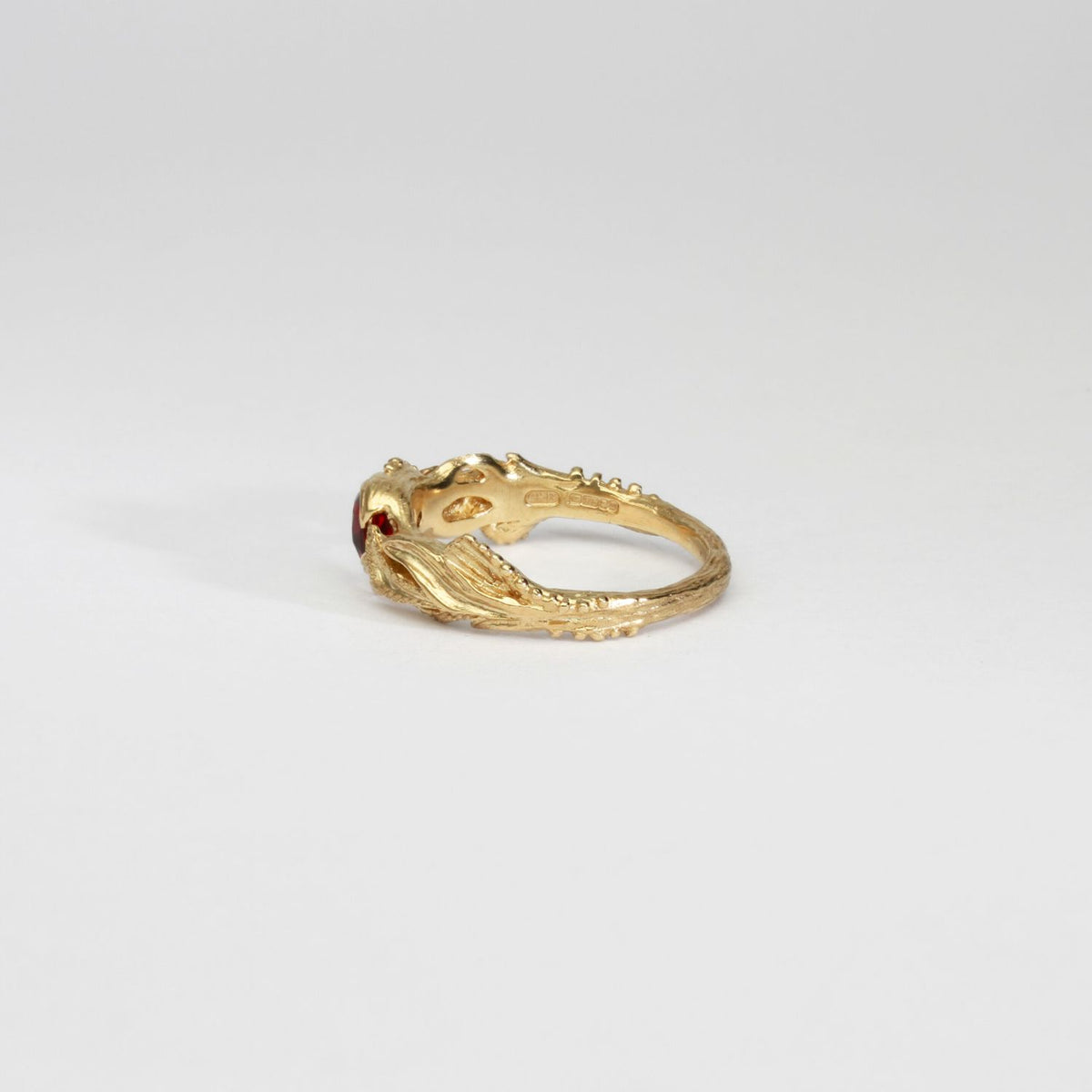 Hawthorn ruby 9ct gold ring by Charlotte Rowenna