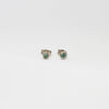 14ct white gold studs with green sapphires by Charlotte Rowenna