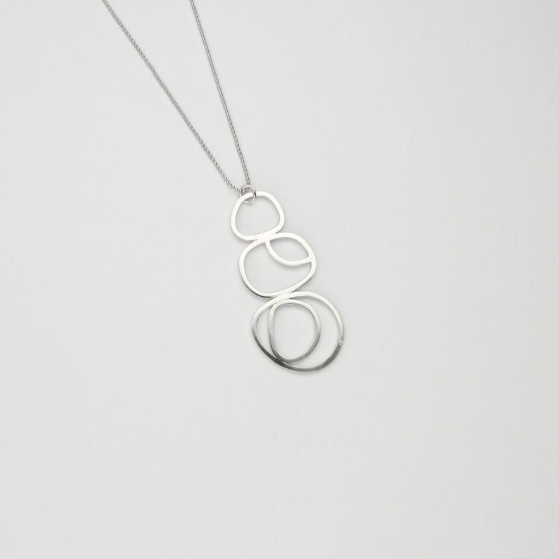 Pebble stack silver necklace by Polished Grey