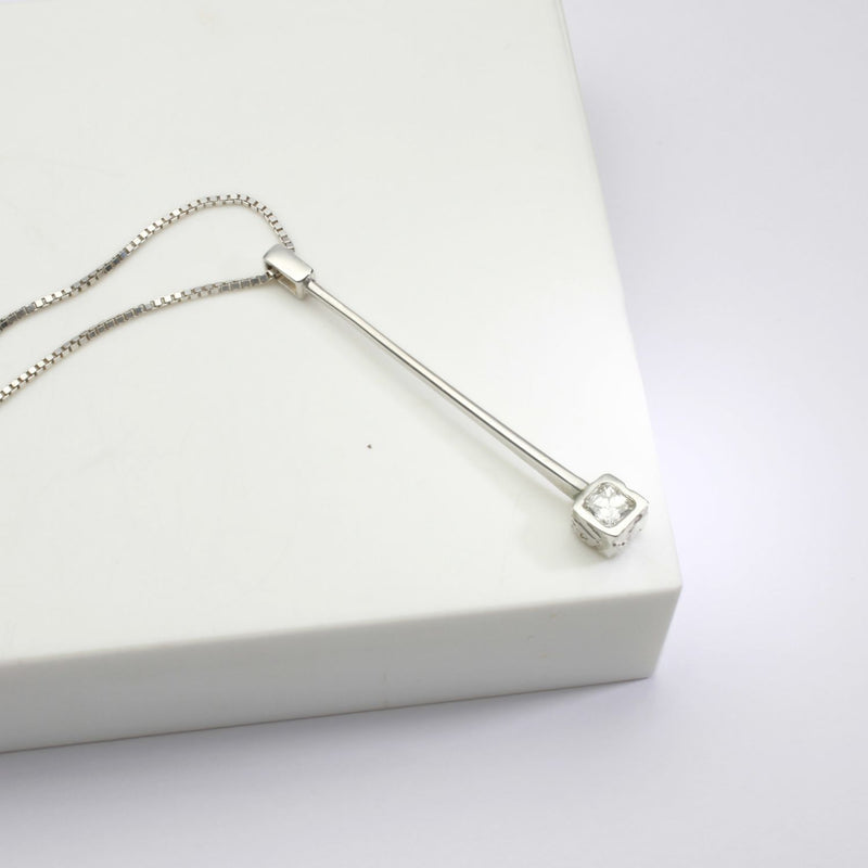 One of a Kind: (No. 11) Cube Pendant with Assher Cut Diamond