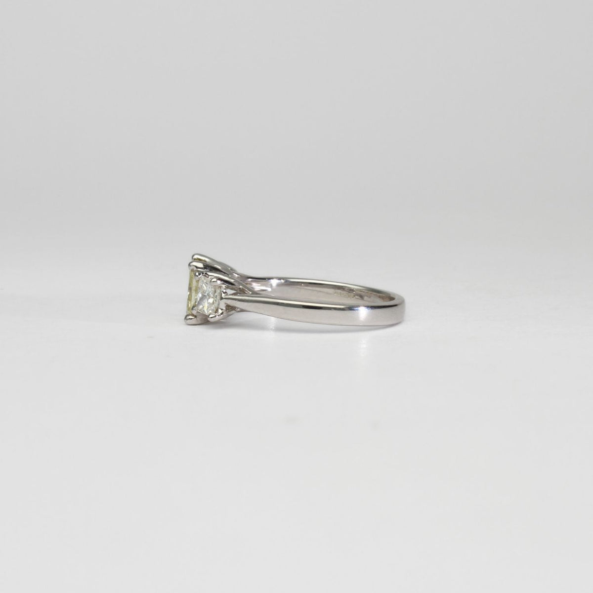18ct white gold ring with yellow diamond and diamonds by Duncan Eves