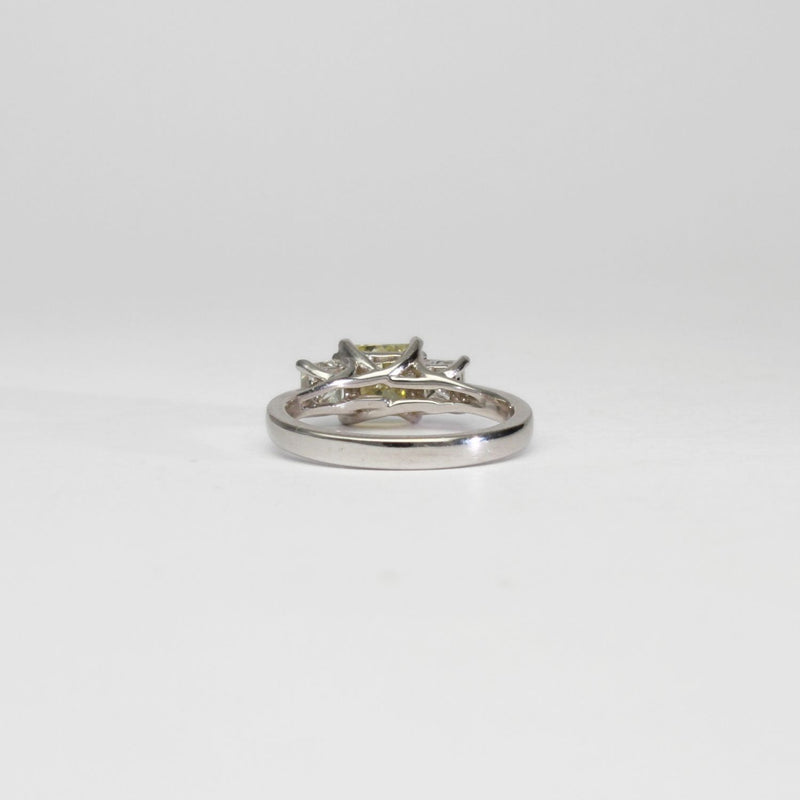 18ct white gold ring with yellow diamond and diamonds by Duncan Eves