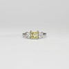 18ct white gold ring with yellow diamond and diamonds by Duncan Eves