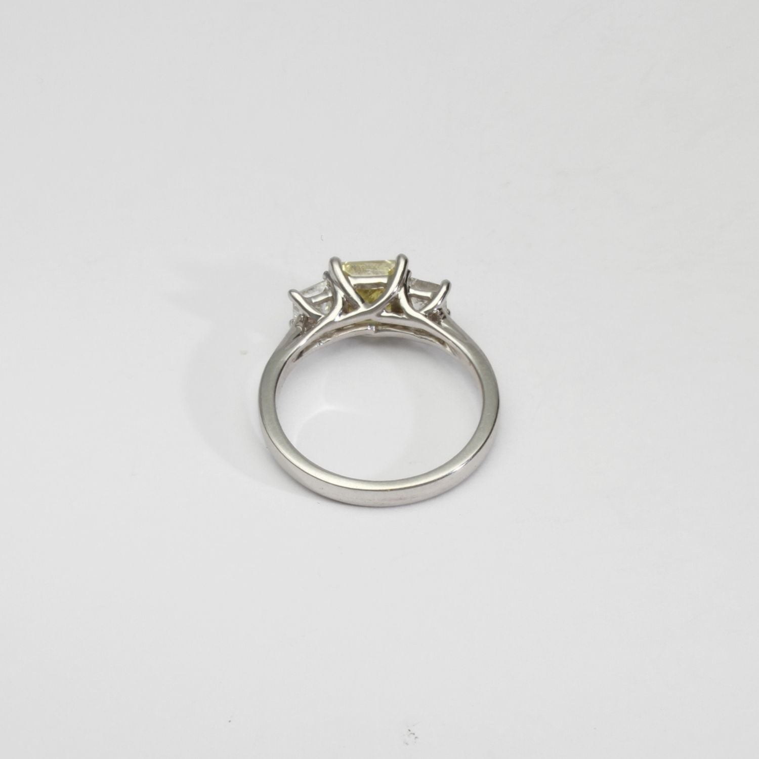 18ct white gold ring with yellow diamond and diamonds by Duncan Eves