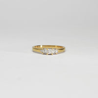 18ct gold ring with princes cut diamonds by Duncan Eves