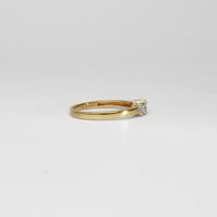 18ct gold ring with princes cut diamonds by Duncan Eves