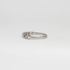 18ct white gold ring with pink sapphires and diamonds by Duncan Eves