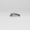 18ct white gold ring with pink sapphire and diamonds by Duncan Eves