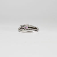 18ct white gold ring with pink sapphire and diamonds by Duncan Eves