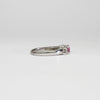 18ct white gold ring with pink sapphire and diamonds by Duncan Eves