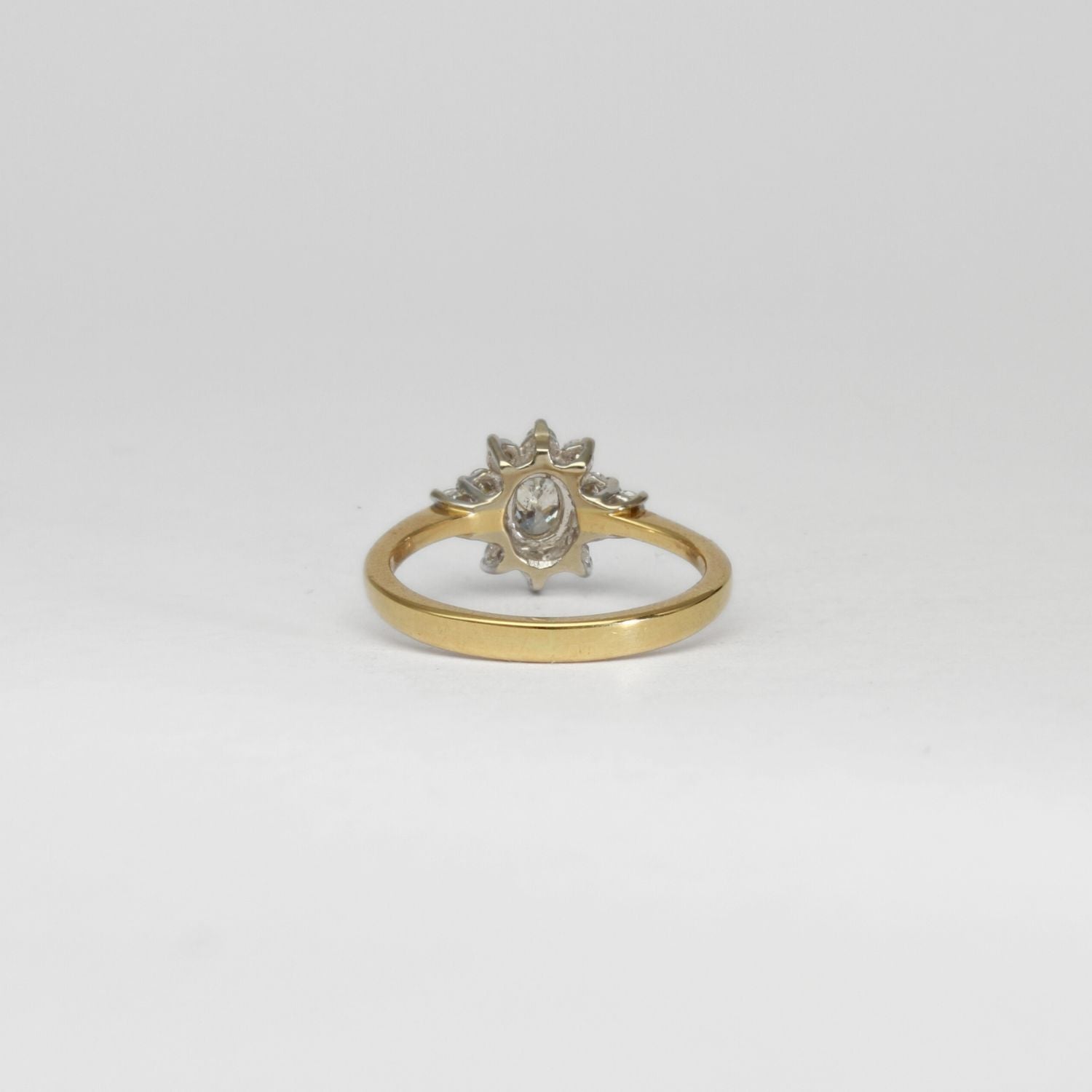 18ct gold oval diamond cluster ring by Duncan Eves