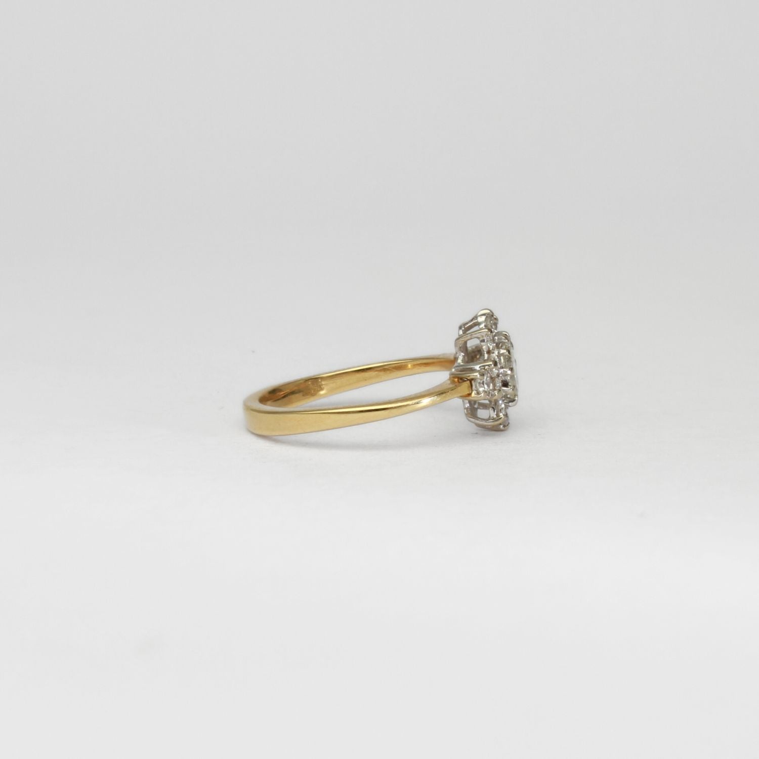 18ct gold oval diamond cluster ring by Duncan Eves