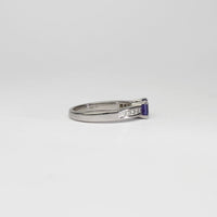 18ct white gold ring with tanzanite and diamonds by Duncan Eves
