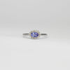 18ct white gold ring with tanzanite and diamonds by Duncan Eves