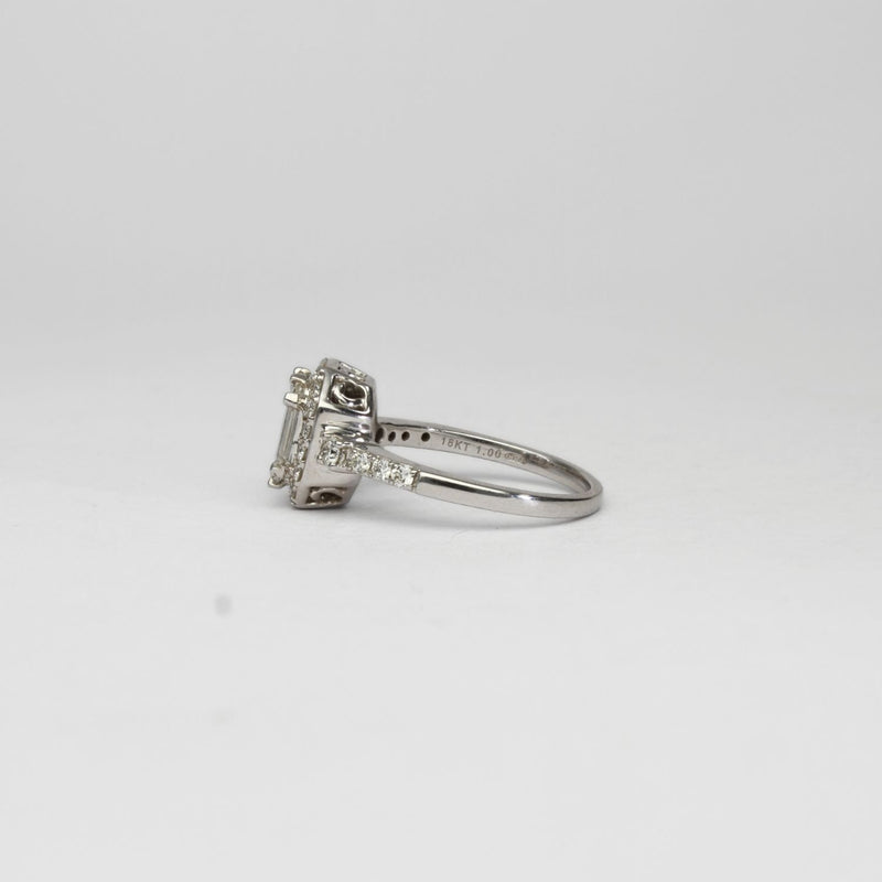 18ct white gold diamond cluster ring by Duncan Eves