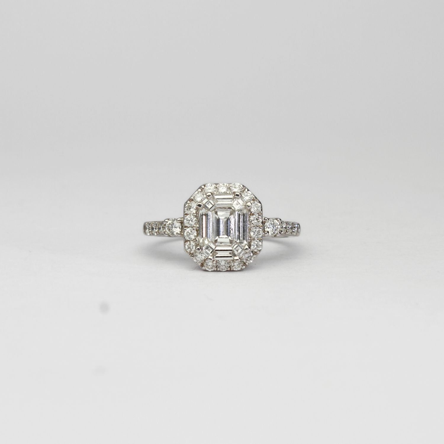 18ct white gold diamond cluster ring by Duncan Eves