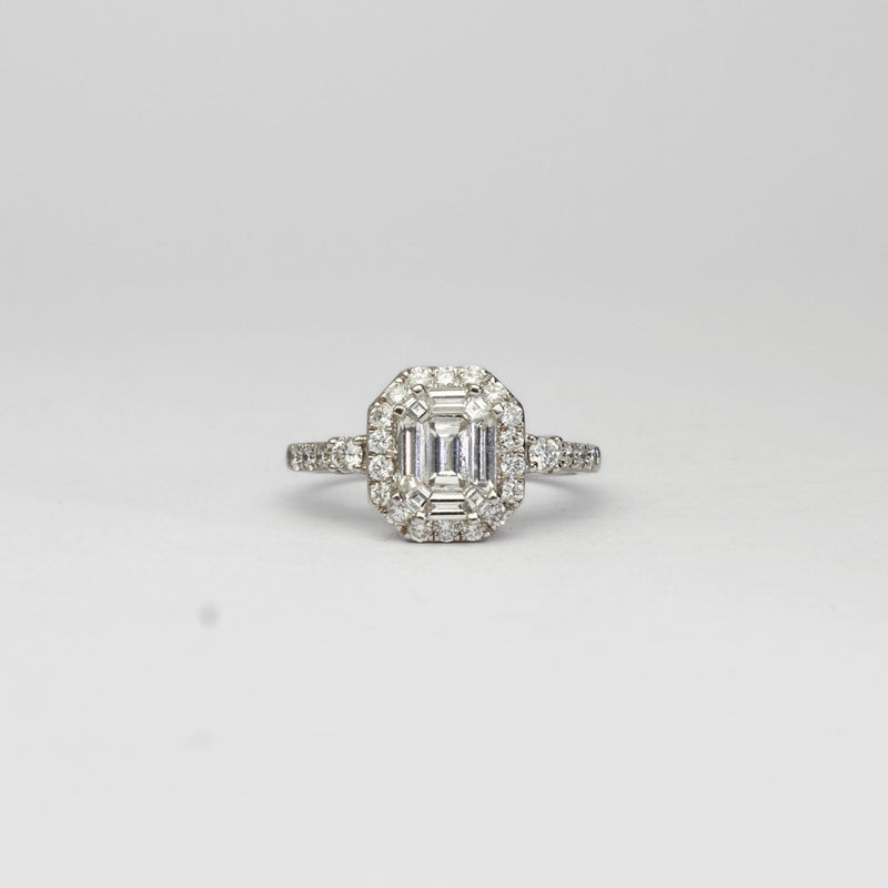 18ct white gold diamond cluster ring by Duncan Eves
