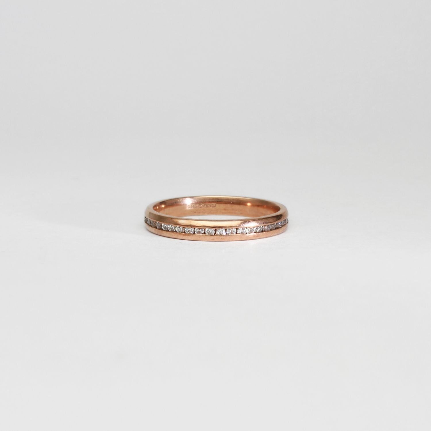 18ct rose gold full diamond eternity ring by Duncan Eves