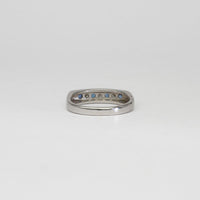 9ct white gold ring with blue sapphires and diamonds by D E Jewellery