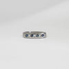 9ct white gold ring with blue sapphires and diamonds by D E Jewellery