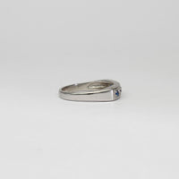 9ct white gold ring with blue sapphires and diamonds by D E Jewellery
