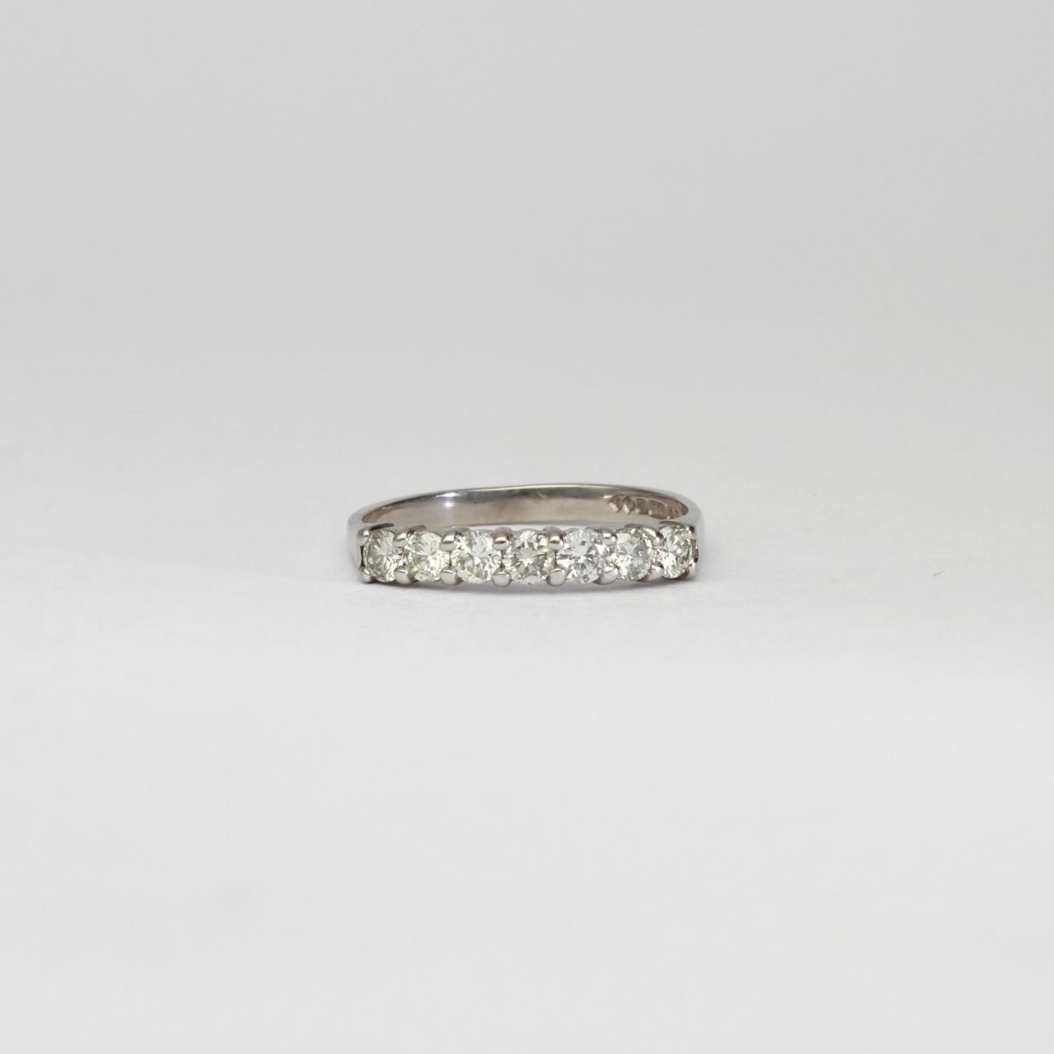 18ct white gold ring with 7 diamonds by Duncan Eves