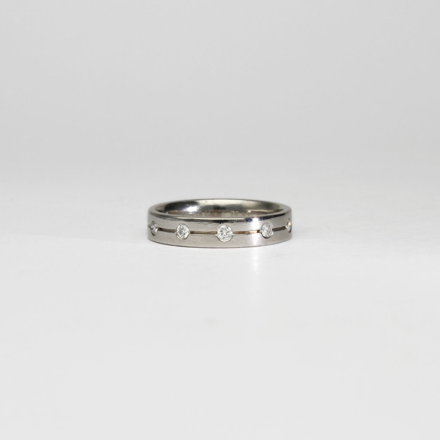 Platinum ring with 5 diamonds by Duncan Eves