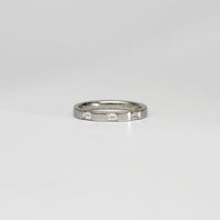 Platinum ring with 3 baguette diamonds by Duncan Eves
