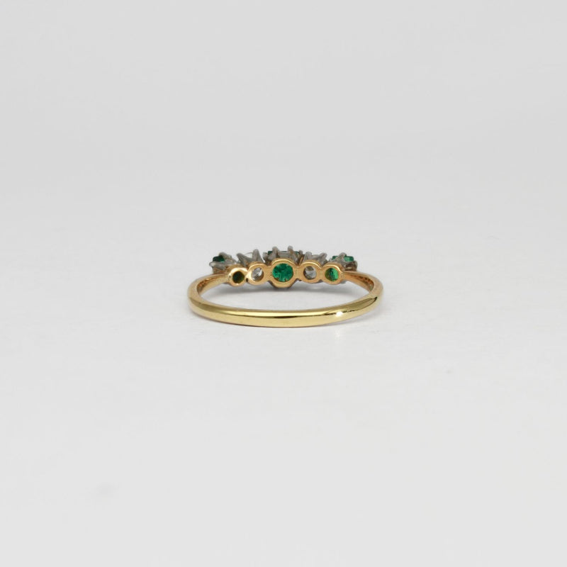 18ct gold ring with emeralds and diamonds by Duncan Eves