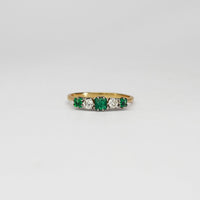 18ct gold ring with emeralds and diamonds by Duncan Eves