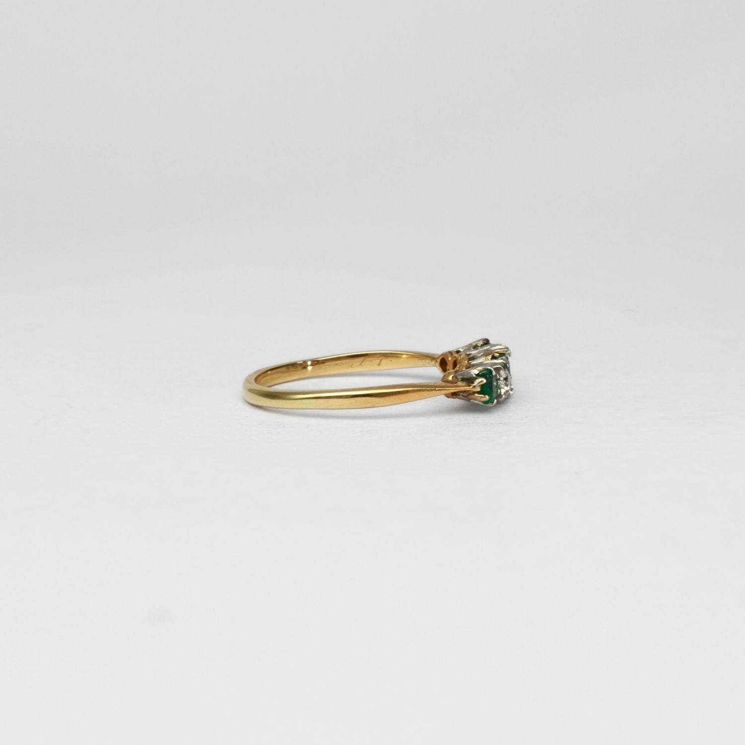 18ct gold ring with emeralds and diamonds by Duncan Eves