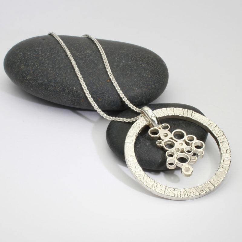 One of a Kind: (No. 5) Bespoke Dathlu Silver Pendant with Old Cut Diamonds