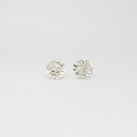 Sunflower silver stud earrings by Emily Craig