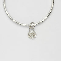 Sunflower silver charm bangle by Emily Craig