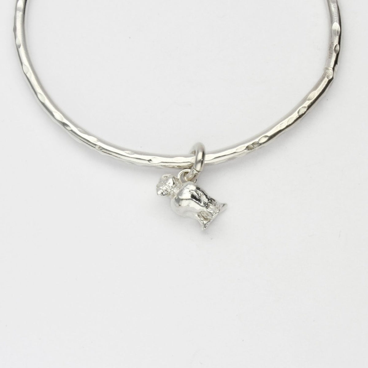 Puffin silver charm bangle by Emily Craig