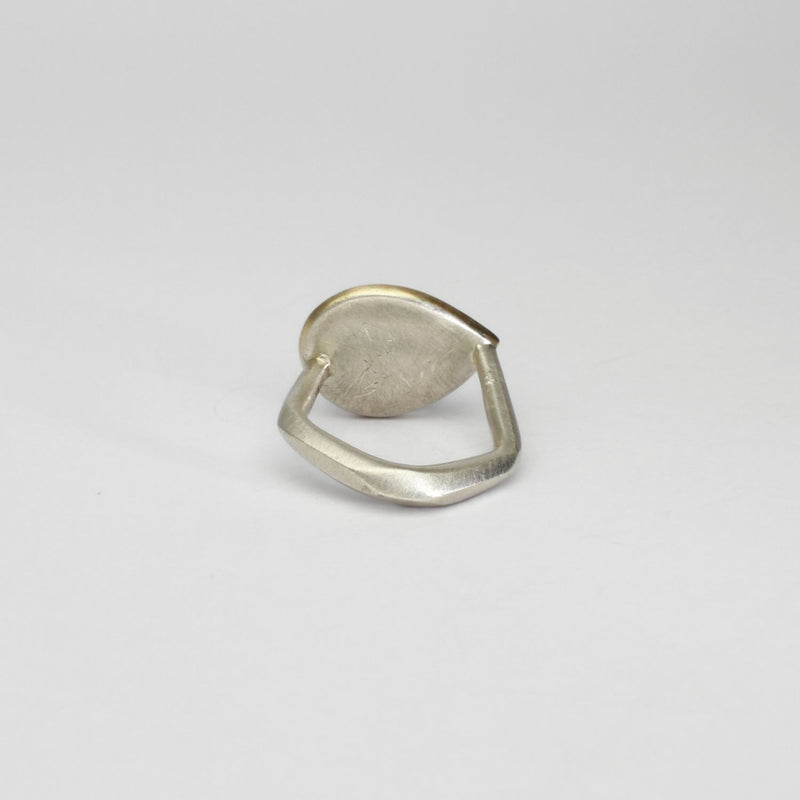Aquamarine silver & 18ct gold ring by Emily Thatcher