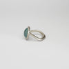Aquamarine & green sapphire silver & 18ct gold ring by Emily Thatcher