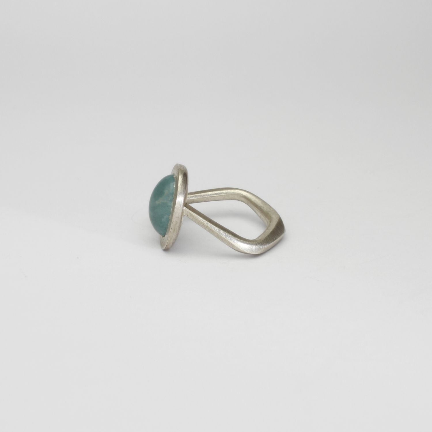 Aquamarine & green sapphire silver & 18ct gold ring by Emily Thatcher
