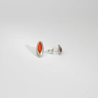Carnelion elipse silver studs by Emily Thatcher