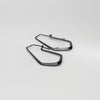 Short forged black silver hoop earrings by Emily Thatcher