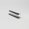 Short forged black silver drop earrings by Emily Thatcher